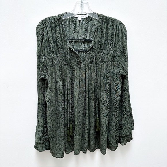 Anthropologie Snake Print Peasant Blouse - Picture 8 of 8